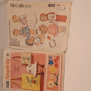 🤩 Bundle 3 For $15 🤩Set of 2 Patterns one McCall's one Simplicity Doll clothes